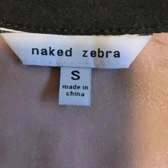 Naked Zebra V Neck Drawstring Dress in Size  Small - Picture 5 of 6